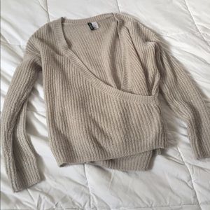Lightweight cozy tan wrap sweater {H&M}
